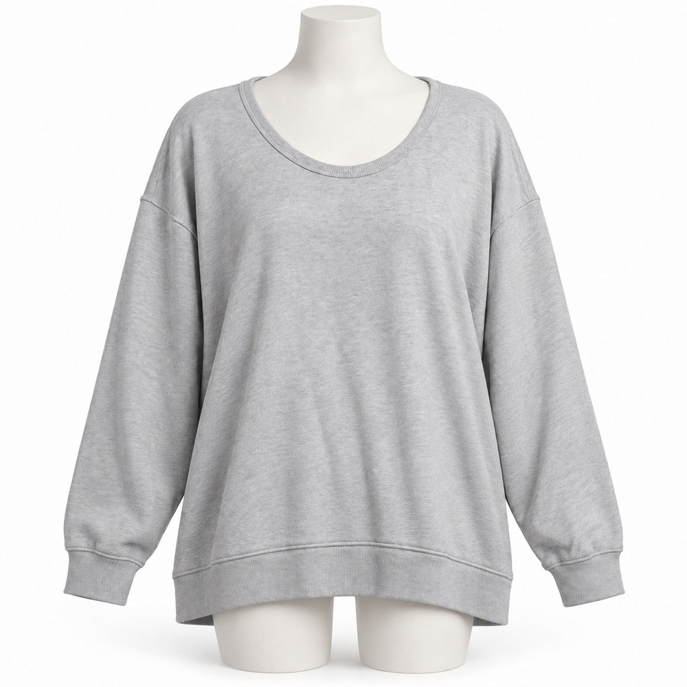 Aerie Size M Sweatshirt Scoop Voop Neck Cotton French Terry Oversized Pullover